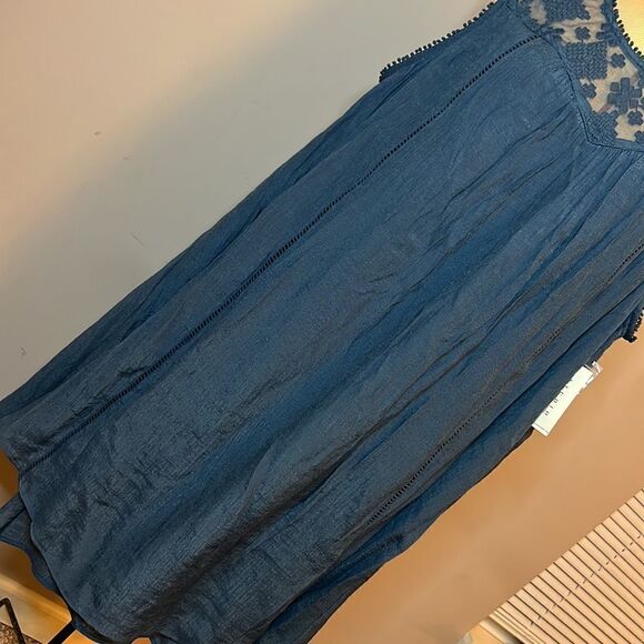 Studio JPR Dusty Blue Lace & Crinkled Crepe Dress - Size 2X - Picture 16 of 16